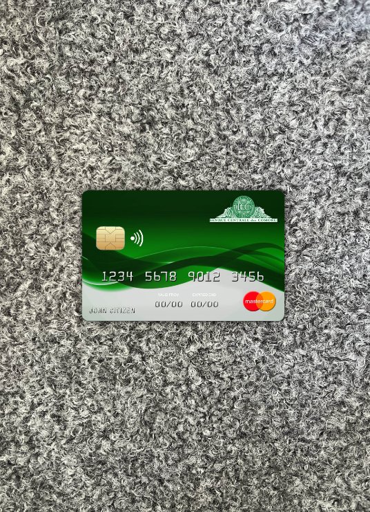 Download Comoros Sanduk  bank mastercard photolook front Photoshop template